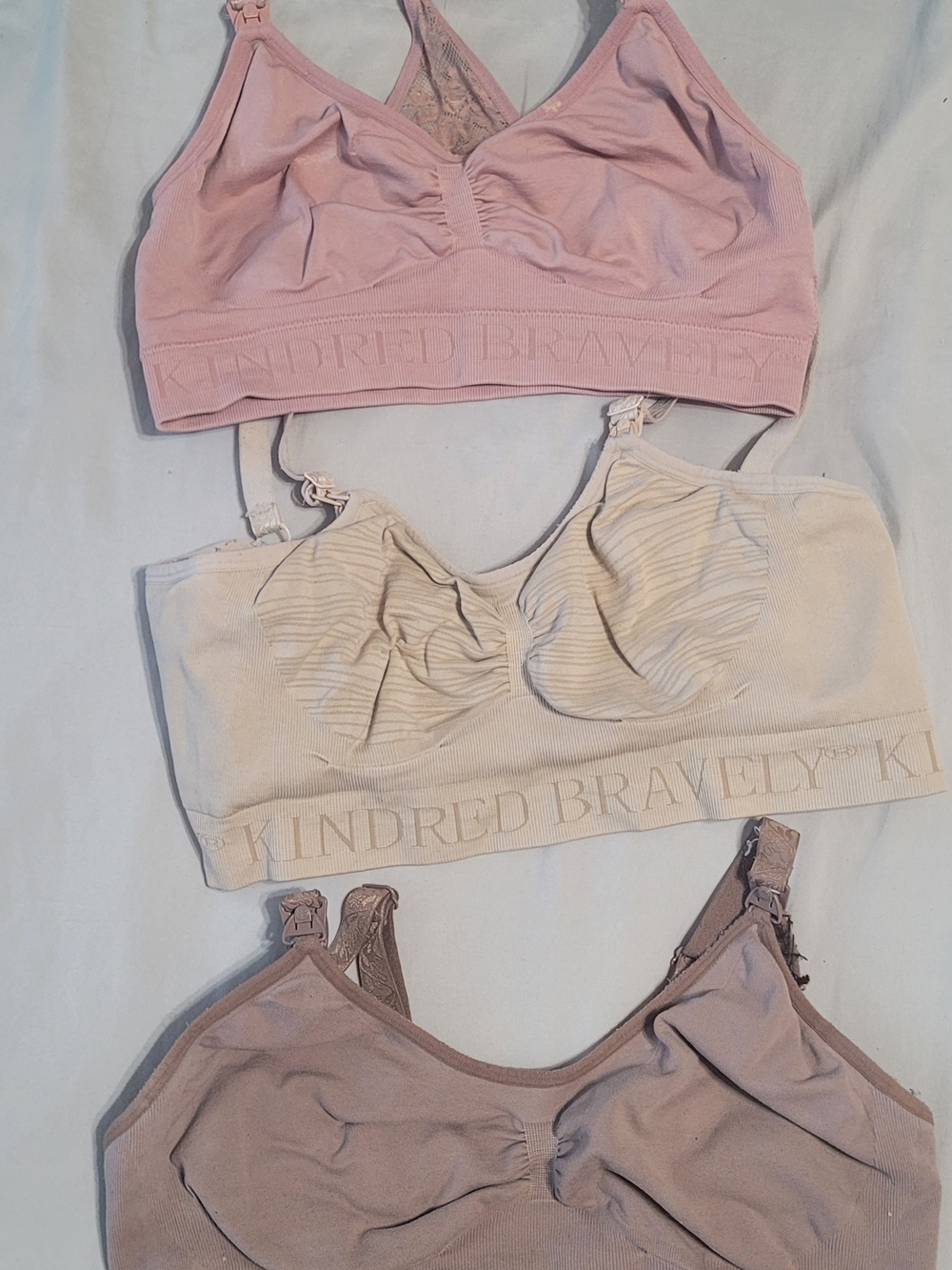Kindred Bravely Nursing Bralette Set - Pink, Cream, Taupe